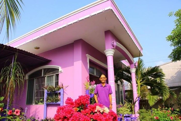 Lão nông gây sốt cộng đồng mạng với sở thích màu tím quái lạ