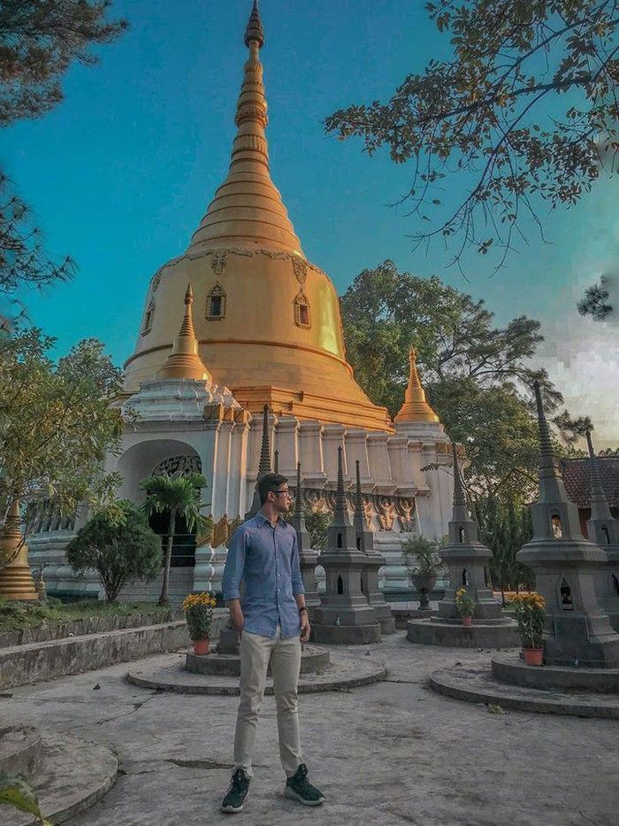 Chùa Thiền Lâm xứ Huế - sự pha trộn giữa kiến trúc Thái và Myanmar