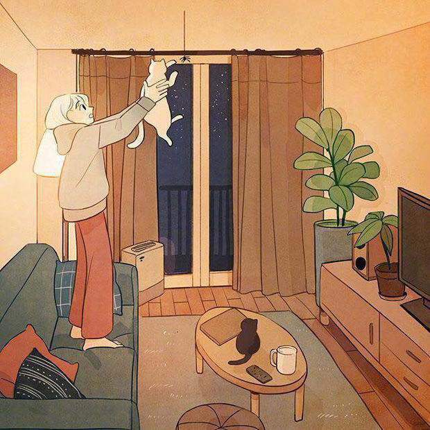 Bộ tranh: Con gái thường làm gì lúc ở nhà một mình? - Ảnh 1. Bộ tranh: Con gái thường làm gì lúc ở nhà một mình? - Ảnh 1.