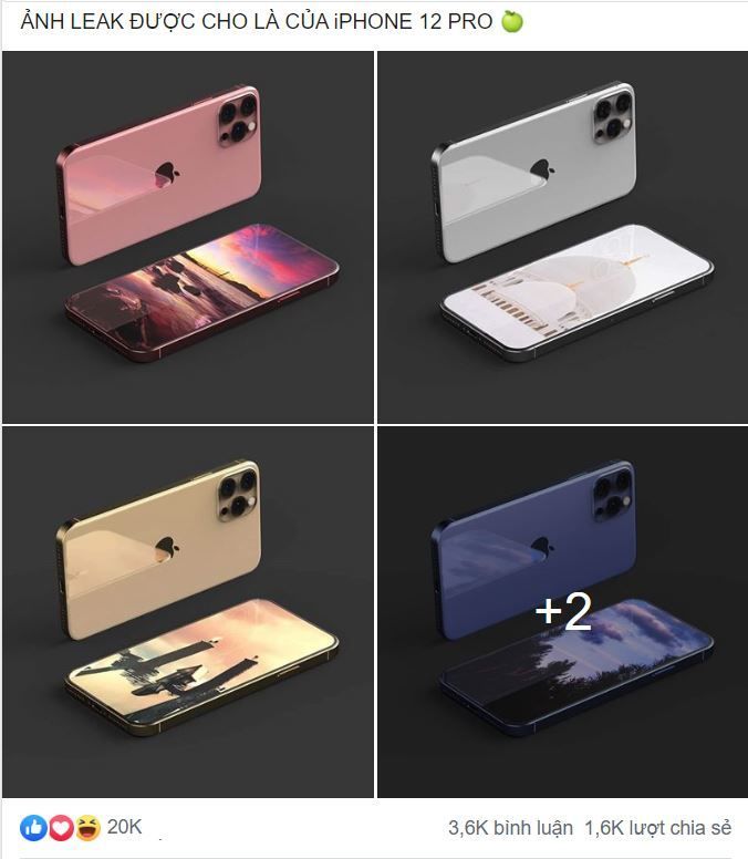 Loạt ảnh được cho là của iPhone 12 Pro đã nhận được sự quan tâm lớn của cư dân mạng. (Ảnh: Chụp màn hình).