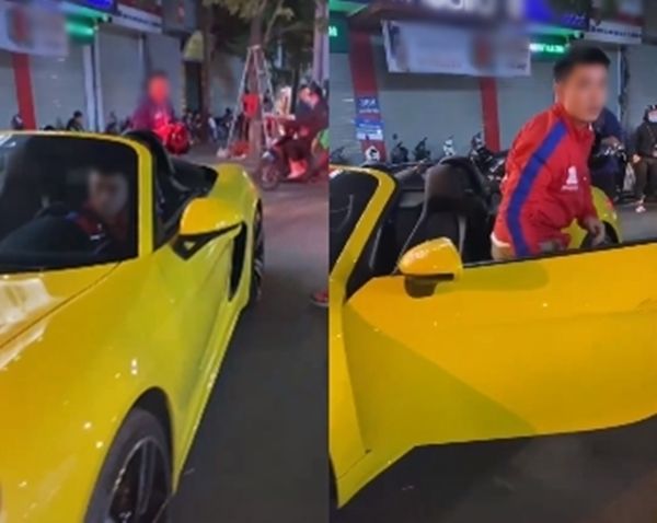 Cách anh shipper bước xuống xe cũng thần thái lắm đây. (Ảnh cắt clip)
