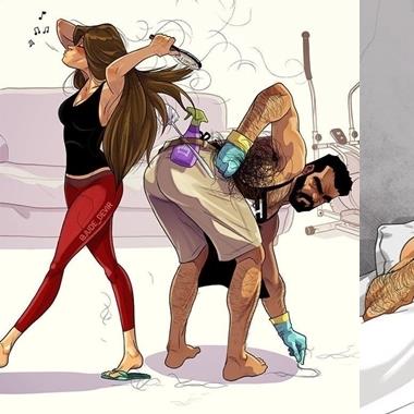 “Em là vợ, là cục nợ đời anh”: Bộ ảnh minh họa “bóc phốt” cuộc sống hôn nhân siêu lầy siêu đáng yêu