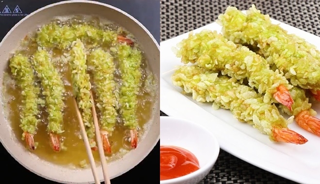 Bật mí cách làm món tôm chiên cốm giòn rụm siêu nhanh mà ngon ngất ngây, ăn một lần là mê Bật mí cách làm món tôm chiên cốm giòn rụm siêu nhanh mà ngon ngất ngây, ăn một lần là mê