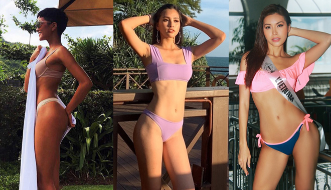 Cuộc đọ dáng bikini vô cùng nóng bỏng của 6 nàng Hoa hậu Vbiz trên đấu trường quốc tế 2018 Cuộc đọ dáng bikini vô cùng nóng bỏng của 6 nàng Hoa hậu Vbiz trên đấu trường quốc tế 2018