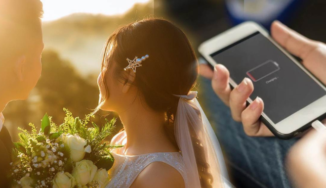 Cô gái kết hôn với bạn trai vì pin điện thoại lúc nào cũng được sạc 