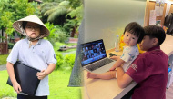1001 biểu cảm học online của con sao Việt: Subeo vừa học vừa trông em 