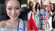 Đỗ Thị Hà tới điểm thi Miss World: nhảy múa tưng bừng bên bạn mới