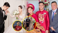 Đám cưới hậu vệ Hồ Tấn Tài: Con trai "lái xe" dẫn bố mẹ vào lễ đường