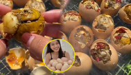 Món lạ ở quê của Hoa hậu Đỗ Thị Hà: Trứng gà lộn nướng hạt tiểu hồi