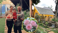 Người đàn ông chi 70 triệu xây nhà gỗ, trồng vườn hồng tặng vợ và con 