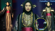 Đoàn Thiên Ân catwalk như vedette ở Jakarta Muslim Fashion Week
