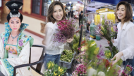 "Thị hậu TVB" Hồ Định Hân bất ngờ chụp ảnh ở chợ hoa Việt Nam