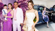 Vợ 3 Chi Bảo đeo kim cương 9 tỷ đi event, túi hiệu đếm không xuể