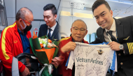 Cơ trưởng chuyến bay đưa Việt Nam sang Thái gửi lời chúc ấm áp