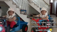 Không phải xe thường, ông nội đầu tư mua luôn chiếc công nông cho cháu