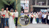Độc đáo đám cưới theo phong cách thập niên 90: Rước dâu bằng xe đạp 