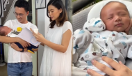 Đầy tháng "Mâu con", Mâu Thủy hết thèm che mặt hôn phu