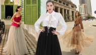 Mặc đẹp chân váy voan bồng bềnh: Phối áo blouse, cardigan