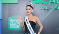 Hoa hậu Nguyễn Hoàng Phương Linh làm vedette sàn thời trang, công nghệ