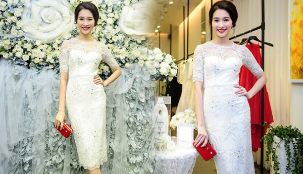 Hoa hậu Thu Thảo dự lễ khai trương showroom của Lê Thanh Hòa