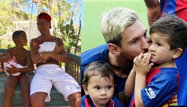 Thái độ bất ngờ của Cristiano Ronaldo khi con mình được so sánh với con Messi