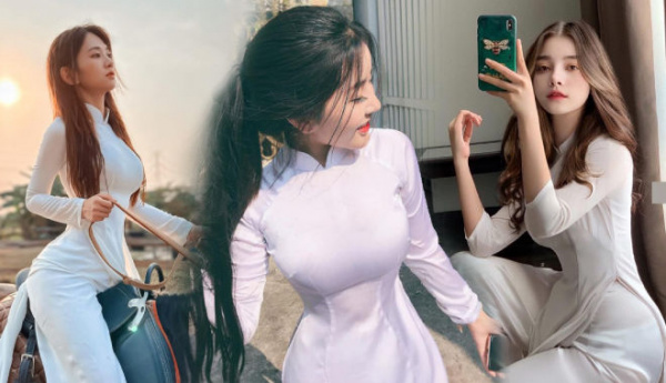 Hot girl Việt diện áo dài trắng: Lê Bống khoe dáng cực 