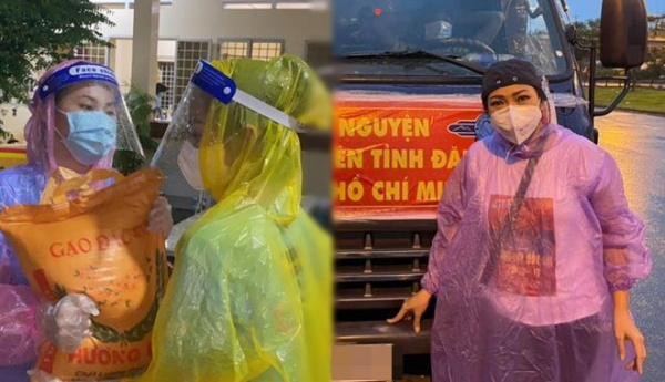 Xúc động hình ảnh sao Việt đi làm tình nguyện viên trong mưa gió