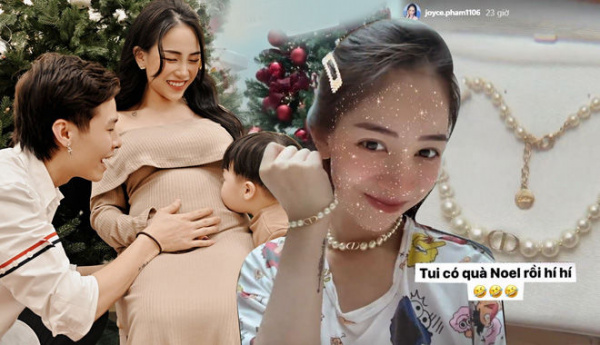 Mang thai lần 2, Joyce Phạm được chồng tặng chuỗi ngọc trai 35 triệu