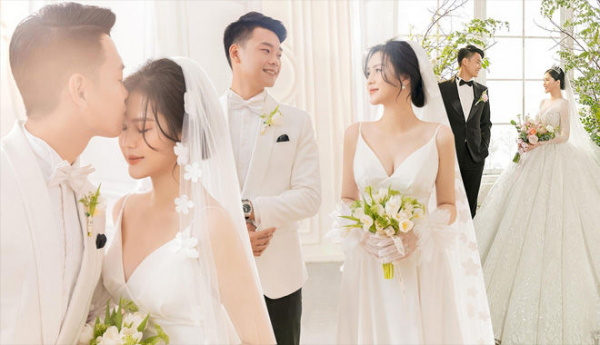 Ảnh cưới lung linh của cầu thủ Thành Chung và vợ xinh như hoa hậu 