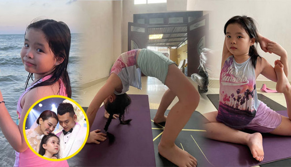 Chuẩn con nhà nòi: ái nữ nhà Phương Trinh Jolie tập yoga dáng siêu khó