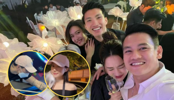 Hậu đi ăn cưới chung, Văn Hậu - Doãn Hải My tiếp tục diện phụ kiện đôi
