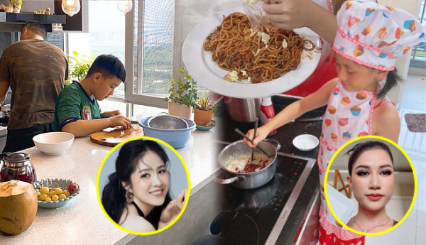 Nhóc tỳ Vbiz vào bếp: Rich kid nhà Trang Trần biết nấu mì Ý