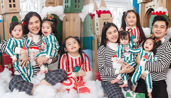 Khung hình Noel ấm áp nhà Vân Trang: Mẹ ba con tự lo từ chi tiết nhỏ