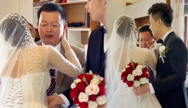 Ngày con gái đi lấy chồng, bố bật khóc nức nở: 