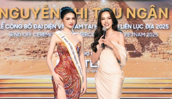 Á hậu Thu Ngân nhận sash Miss Intercontinental Vietnam 2025