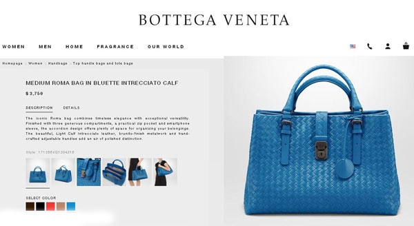Túi Bottega Veneta Roma tiêu tốn 3.750 USD (gần 84 triệu đồng). 
