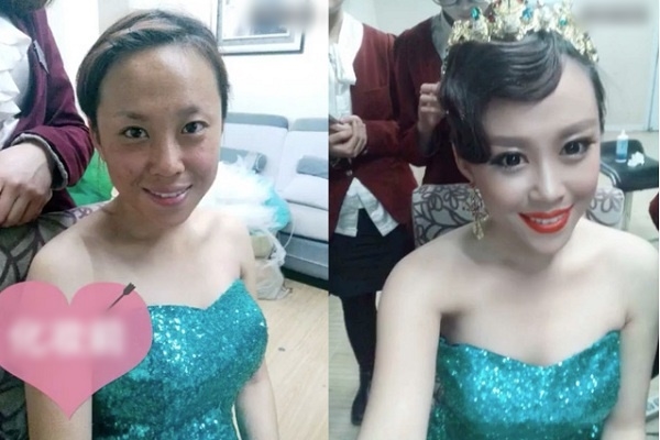 bestie co dau lot xac truoc sau trang diem