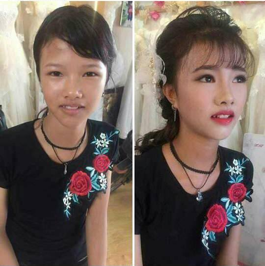 bestie co dau lot xac truoc sau trang diem