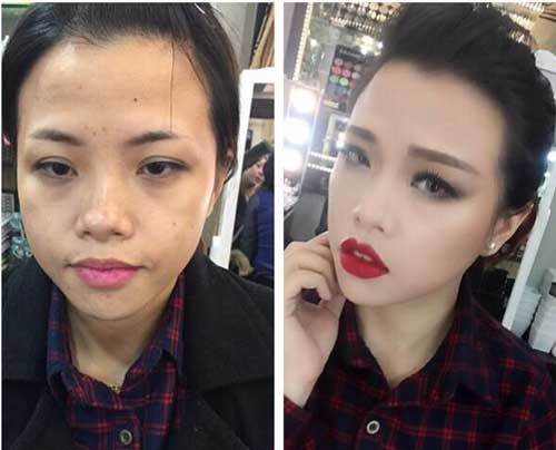 bestie co dau lot xac truoc sau trang diem