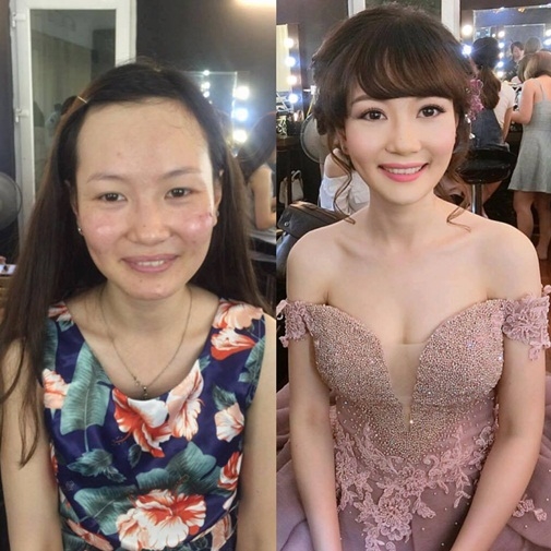 bestie co dau lot xac truoc sau trang diem