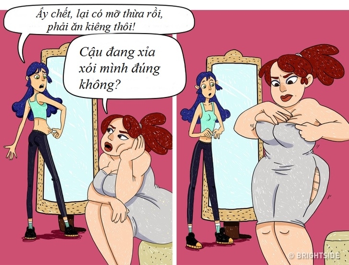 Sự khác nhau hài hước giữa nàng béo và gầy