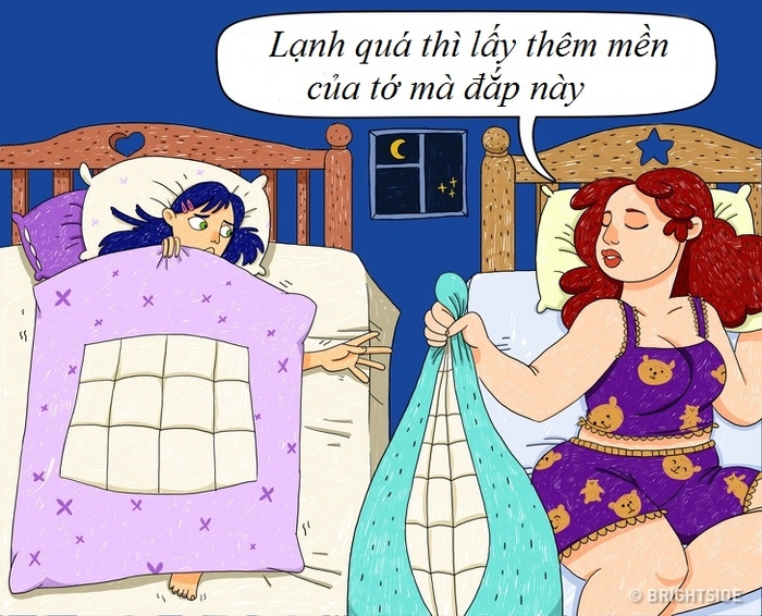 Sự khác nhau hài hước giữa nàng béo và gầy