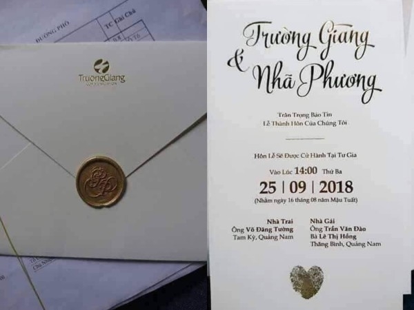 Lọat thiệp cưới độc đáo của dàn sao Việt