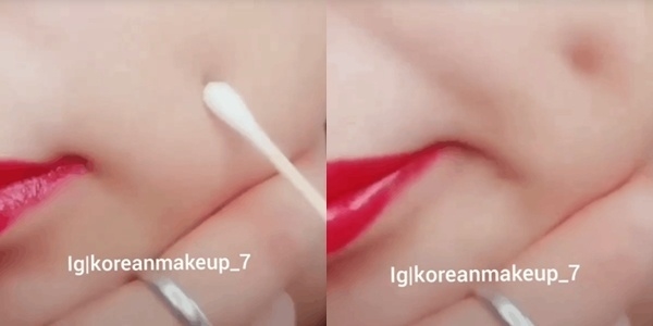 Chỉ cần tăm bông và chì kẻ mày là có ngay nụ cười má lúm siêu xinh
