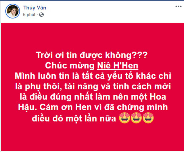 H’Hen Niê nhận được “cơn mưa lời khen” từ sao Vbiz