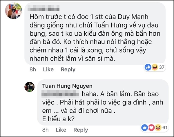 Duy Mạnh mỉa mai vụ đau bụng dừng hát, Tuấn Hưng đáp trả thâm thúy