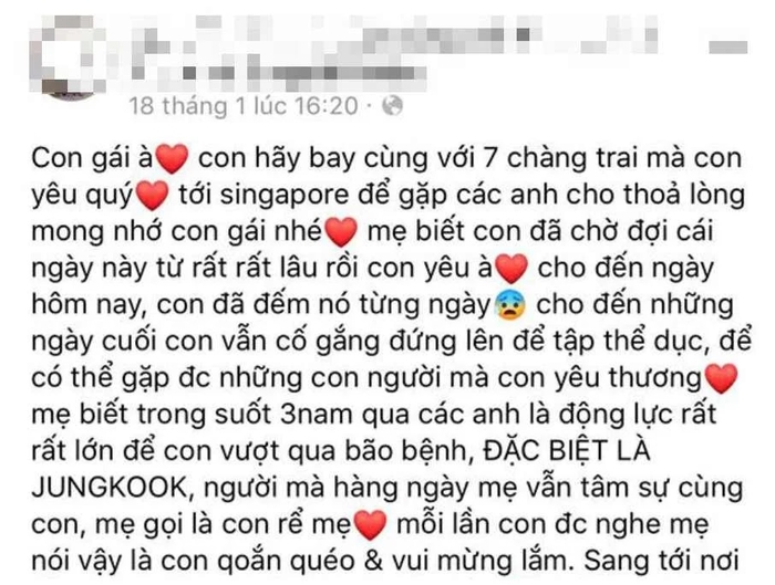 Fan nữ Việt Nam của Jungkook (BTS) qua đời ở tuổi 15