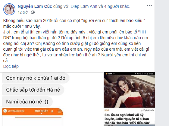 Jolie Nguyễn tố bạn thân giật bồ, hoa hậu Lam Cúc đáp trả