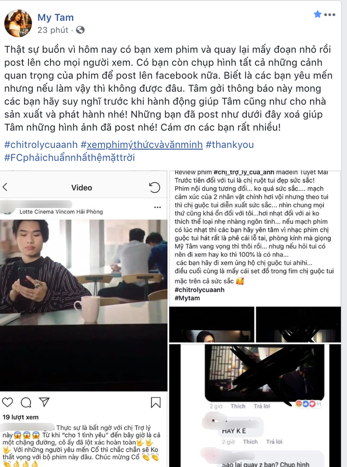Mỹ Tâm bức xúc lên tiếng khi phim đầu tay bị quay lén