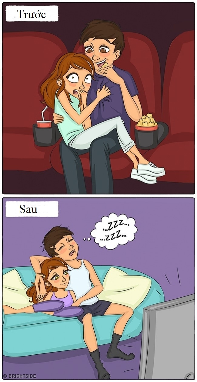 Sự khác biệt trước và sau khi kết hôn qua bộ tranh hài hước